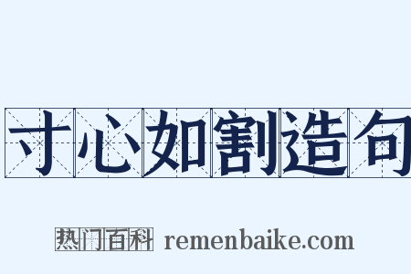 寸心如割造句是什么意思的图片